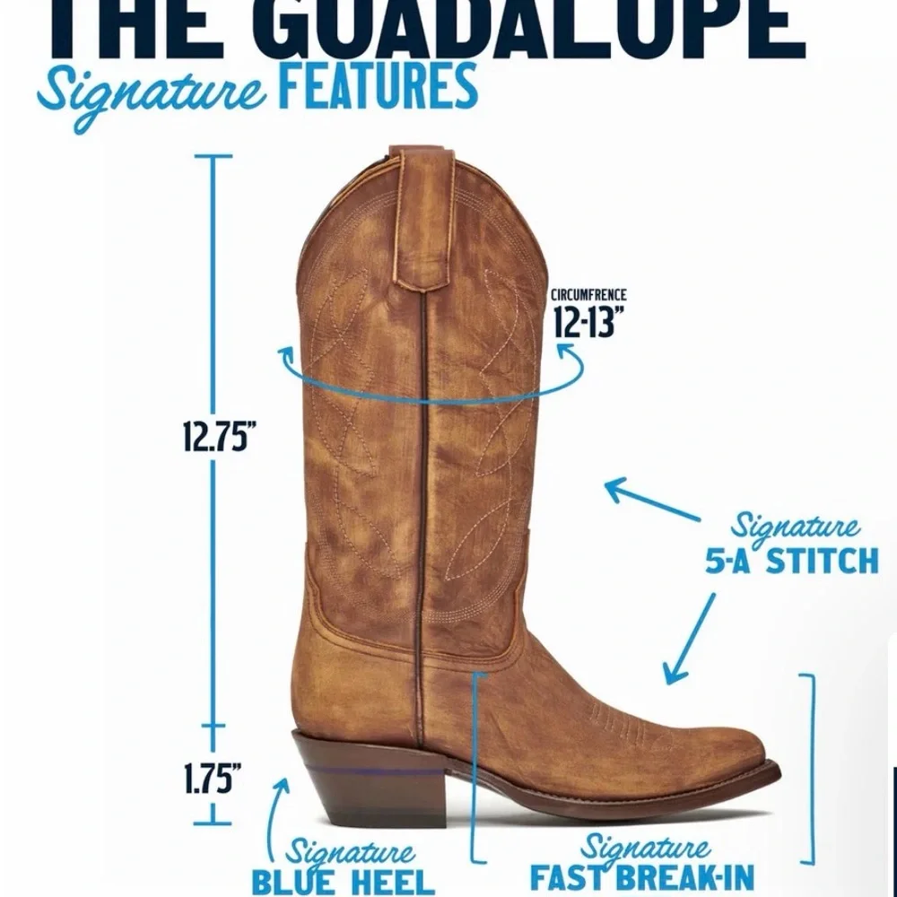 NIB Alvies Guadalupe women’s cowboy boots 8 (tecova justin boots) - Picture 9 of 9